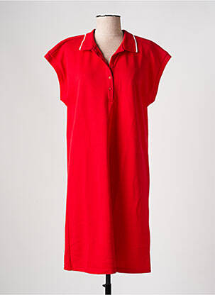 Robe mi-longue manches courtes manches courtes rouge YEST femme