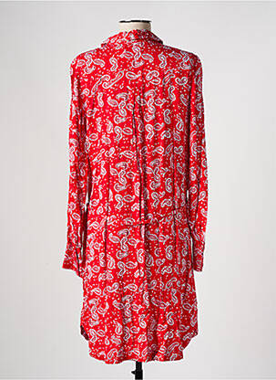 Robe mi-longue coupe fluide manches longues rouge YEST femme