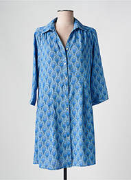Robe courte manches 3/4 manches 3/4 bleu SARAH JOHN femme
