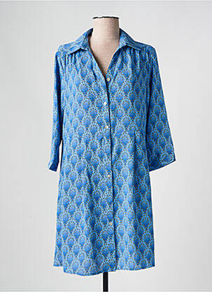 Robe courte manches 3/4 manches 3/4 bleu SARAH JOHN femme