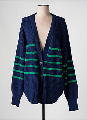 Gilet manches longues resserrée sur le bas bleu YESTA femme