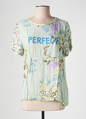 T-shirt imprimé fantaisie manches courtes vert YEST femme