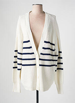 Gilet manches longues blanc YESTA pour femme