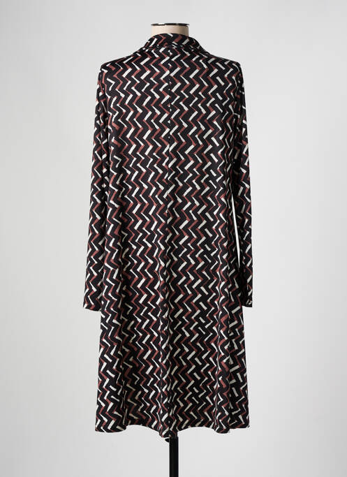 Robe mi-longue coupe fluide manches longues noir AN II VITO femme