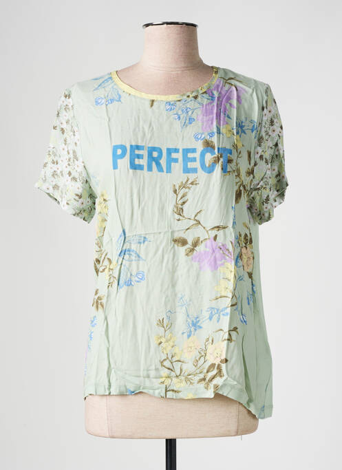 T-shirt imprimé fantaisie manches courtes vert YEST femme
