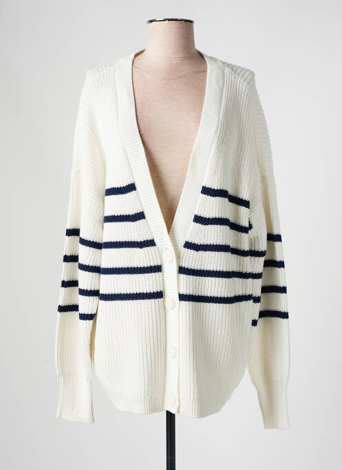 Gilet manches longues blanc YESTA pour femme