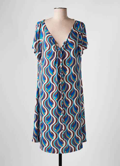 Robe mi-longue bleu AN II VITO pour femme