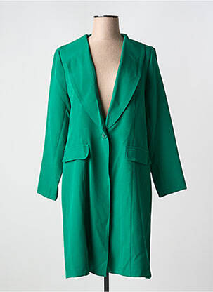Manteau long coupe cintrée sans capuche vert VETISTYLE femme
