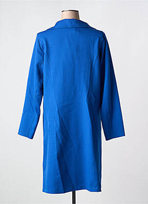 Manteau long coupe cintrée sans capuche bleu VETISTYLE femme