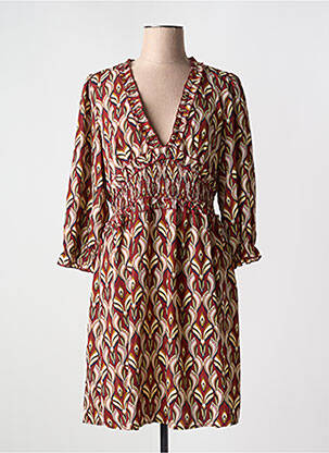 Robe courte manches longues manches longues rouge BY ONE femme