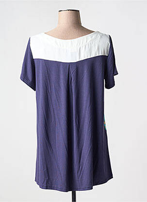 T-shirt col v manches courtes bleu AN II VITO femme