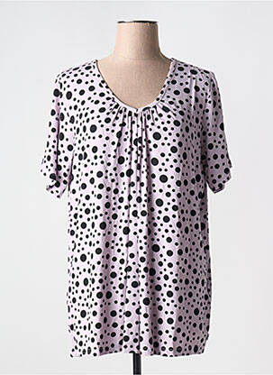 T-shirt coupe droite manches courtes violet ZHENZI femme
