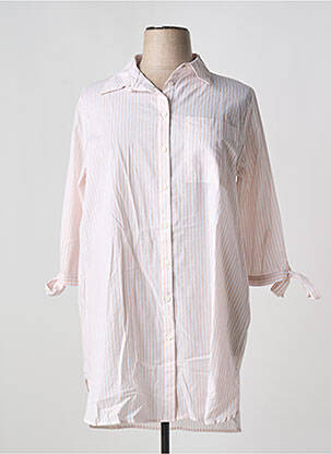 Tunique manches longues col chemisier rose YESTA femme
