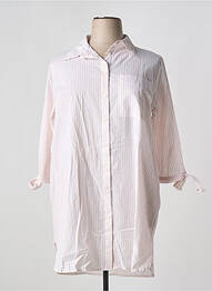 Tunique manches longues col chemisier rose YESTA femme