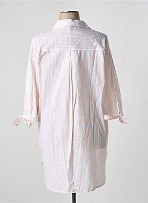 Tunique manches longues col chemisier rose YESTA femme