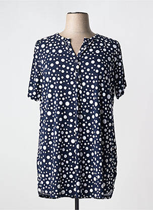 Tunique manches courtes coupe cintrée bleu ZHENZI femme
