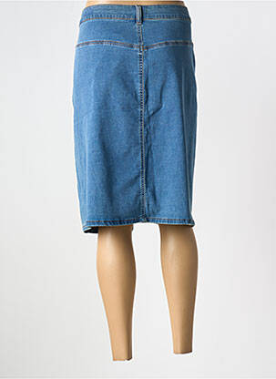 Jupe mi-longue coupe droite bleu YESTA femme