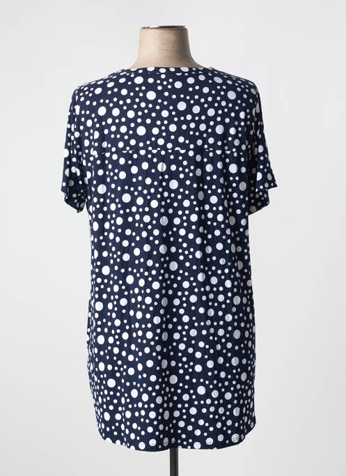 Tunique manches courtes coupe cintrée bleu ZHENZI femme