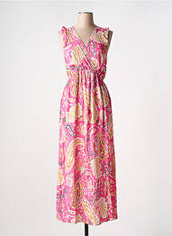 Robe longue sans manche sans manche rose A BELLE BY J.E CREATION femme
