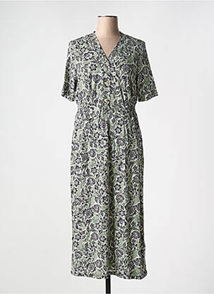 Robe longue manches courtes manches courtes vert YEST femme