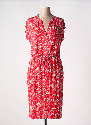 Robe mi-longue manches courtes manches courtes rouge YEST femme