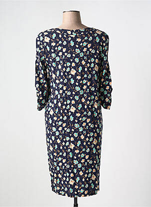 Robe mi-longue imprimé fleurs manches 3/4 bleu AN II VITO femme