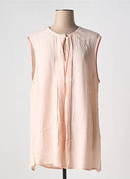Blouse tissage crêpe sans manche rose YESTA femme