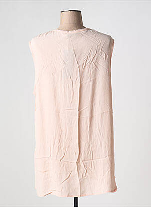 Blouse tissage crêpe sans manche rose YESTA femme