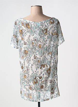 Top coupe fluide manches courtes vert AN II VITO femme