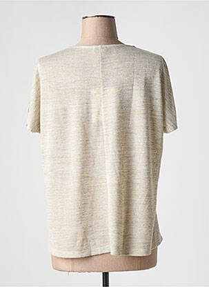T-shirt sérigraphie avec strass manches courtes beige EGO femme