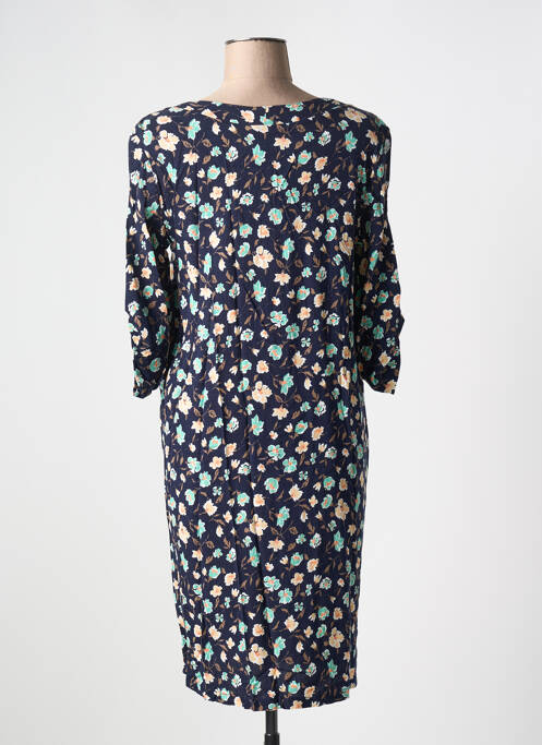 Robe mi-longue manches 3/4 manches 3/4 bleu AN II VITO femme