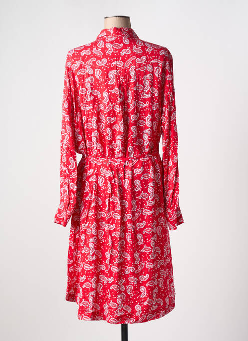Robe mi-longue manches longues manches longues rouge YESTA femme