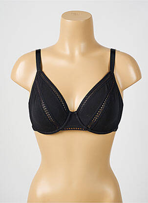 Soutien-gorge broderie haut soutien-gorge emboitant noir LOU femme