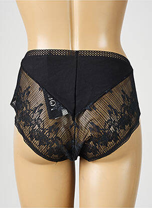 Culotte haute légère et transparente noir LOU femme
