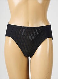 Culotte haute tissage satiné noir GEMMA femme