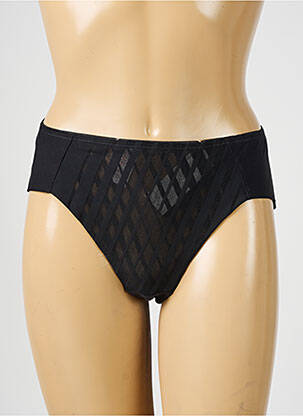 Culotte haute tissage satiné noir GEMMA femme