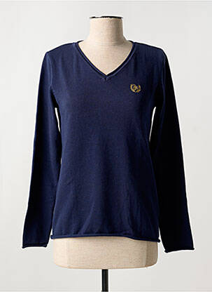 Pull coupe cintrée manches longues bleu BLACK WELLIS femme