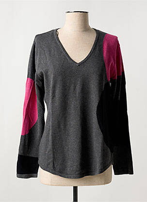 Pull tissage chiné manches longues rose MARBLE femme