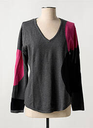 Pull tissage chiné manches longues rose MARBLE femme