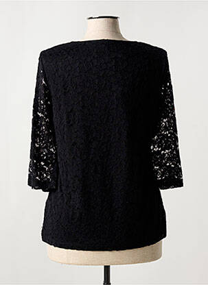 Top stretch manches 3/4 noir MARBLE femme