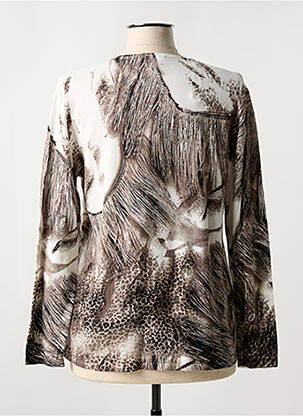 Pull coupe cintrée manches longues marron MARBLE femme