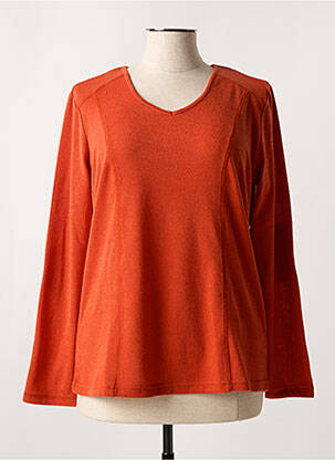 Pull tissage chiné manches longues orange AGATHE & LOUISE femme