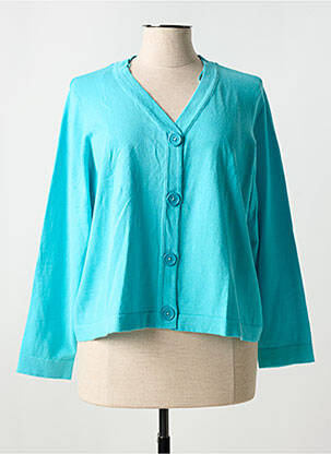 Gilet manches longues bleu MARBLE pour femme