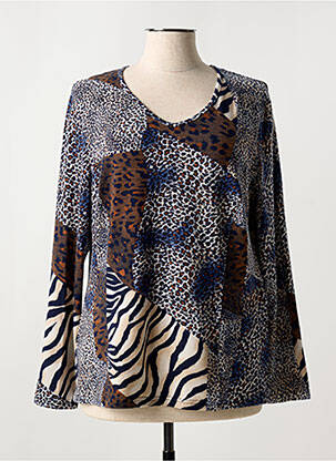 T-shirt manches longues manches longues bleu GUY DUBOUIS femme