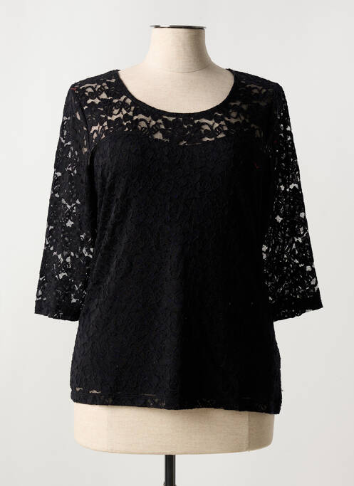 Top stretch manches 3/4 noir MARBLE femme