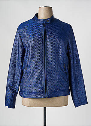 Veste casual col rond bleu FRED SABATIER femme