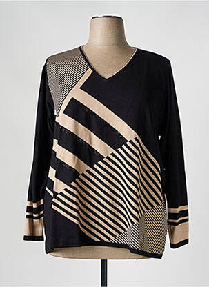 Pull col v manches longues noir GREGORY PAT femme