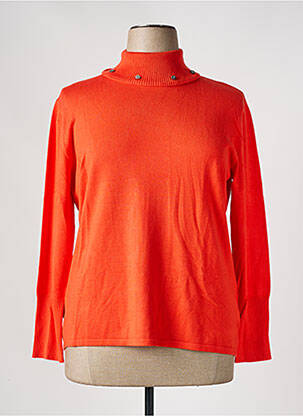 Pull col roulé coupe cintrée manches longues orange MARBLE femme