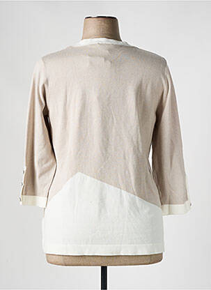 Pull coupe cintrée manches 3/4 beige MARBLE femme