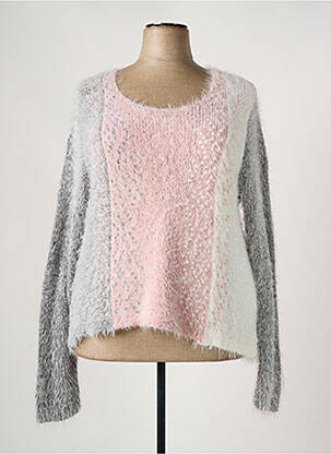 Pull coupe cintrée manches longues gris IMPULSION femme